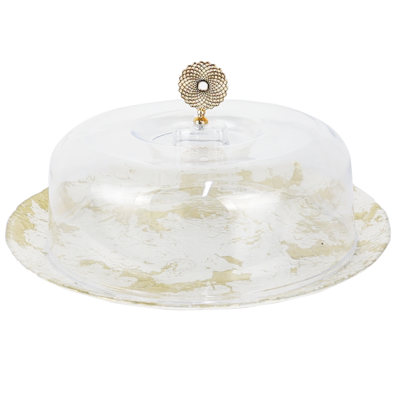 BOITE À GATEAU VERRE COUVERCLE PLASTIQUE 33CM BLANC-NOIR