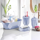 SET SALLE DE BAIN 4 PIECES MIX ROUGE/BLEU/ROSE/BLANC/GRIS