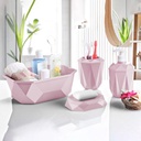 SET SALLE DE BAIN 4 PIECES MIX ROUGE/BLEU/ROSE/BLANC/GRIS