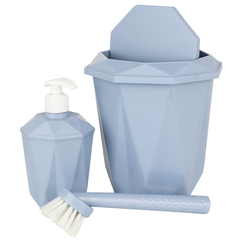 SET SALLE DE BAIN 3 PIECES MIX ROUGE/BLEU/ROSE/BLANC/GRIS