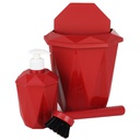 SET SALLE DE BAIN 3 PIECES MIX ROUGE/BLEU/ROSE/BLANC/GRIS