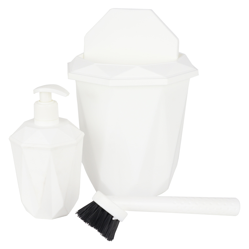 SET SALLE DE BAIN 3 PIECES MIX ROUGE/BLEU/ROSE/BLANC/GRIS