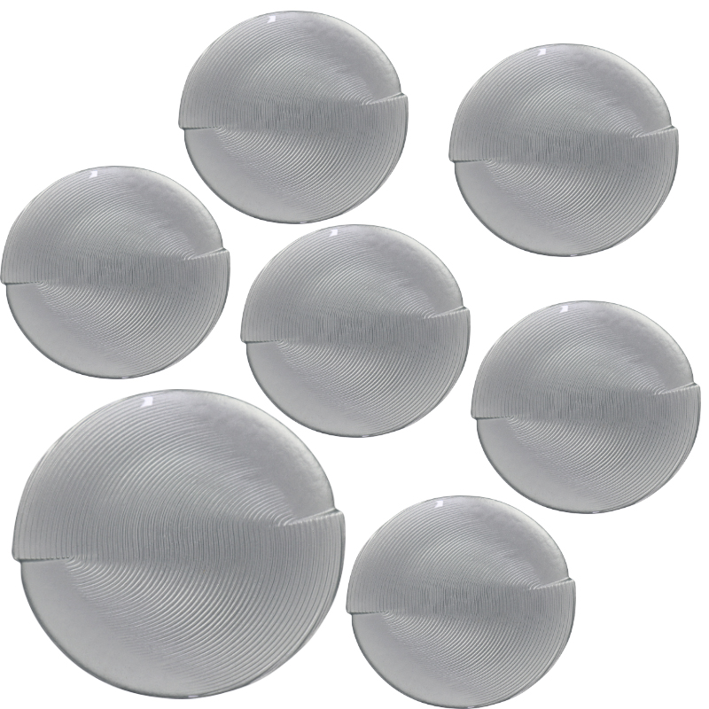 SET ASSIETTES 7 PIECES VERRE (6 X 20 CM / 1 X 25 CM) MIX OR/ARGENT