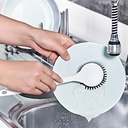 BROSSE VAISSELLE SILICONE 27X7X2 CM BLANC/GRIS