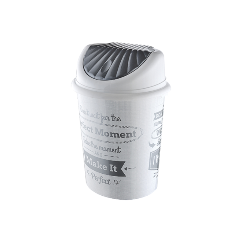 POUBELLE 1,7 LITRES MIX BLANC/NOIR/BEIGE