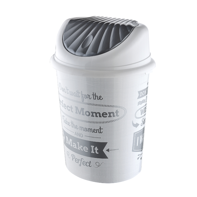 POUBELLE 7 LITRES MIX BLANC/NOIR/BEIGE