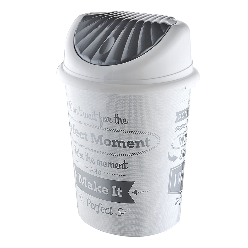 POUBELLE 13 LITRES MIX BLANC/NOIR/BEIGE