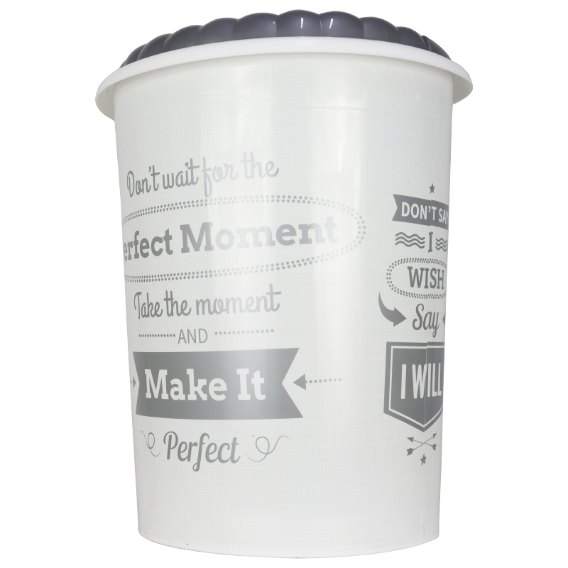 BAC A LINGE 45 LITRES MIX BLANC/NOIR/BEIGE