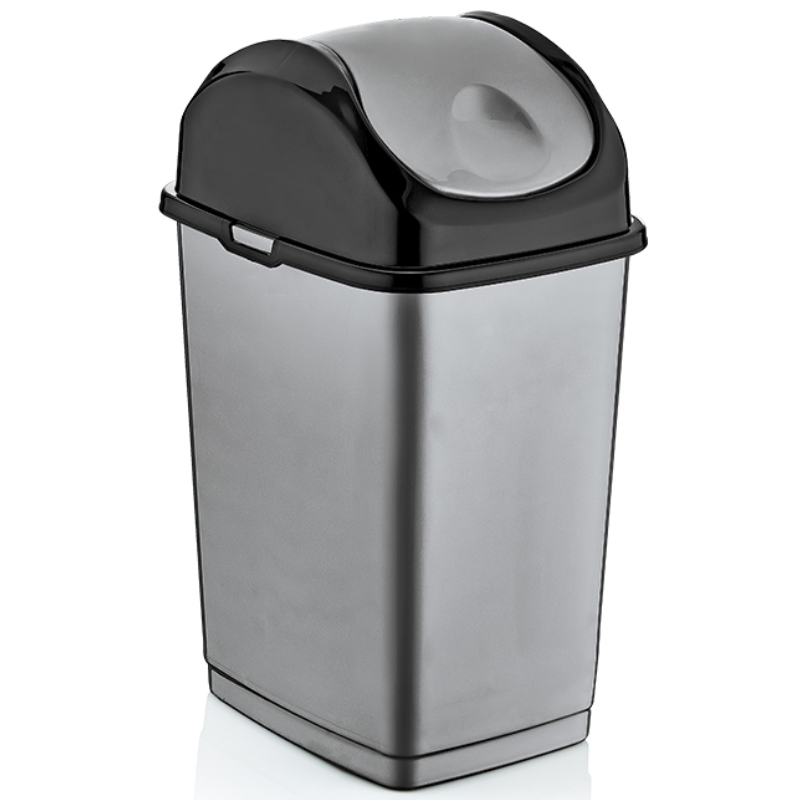 POUBELLE SLIM 10 LITRES MIX GRIS/NOIR/BLANC