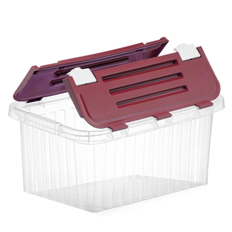 BOITE RANGEMENT 33 LITRES MIX GRIS/ROSE