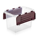 BOITE RANGEMENT 16 LITRES MIX GRIS/ROSE/ROUGE