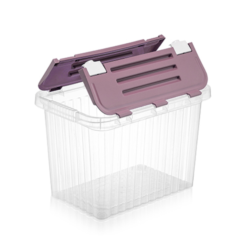 BOITE RANGEMENT 16 LITRES MIX GRIS/ROSE/ROUGE