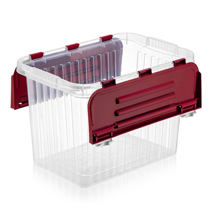 BOITE RANGEMENT 26 LITRES MIX GRIS/VERT/ROUGE