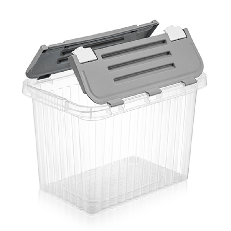 BOITE RANGEMENT 26 LITRES MIX GRIS/VERT/ROUGE