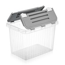 BOITE RANGEMENT 26 LITRES MIX GRIS/VERT/ROUGE