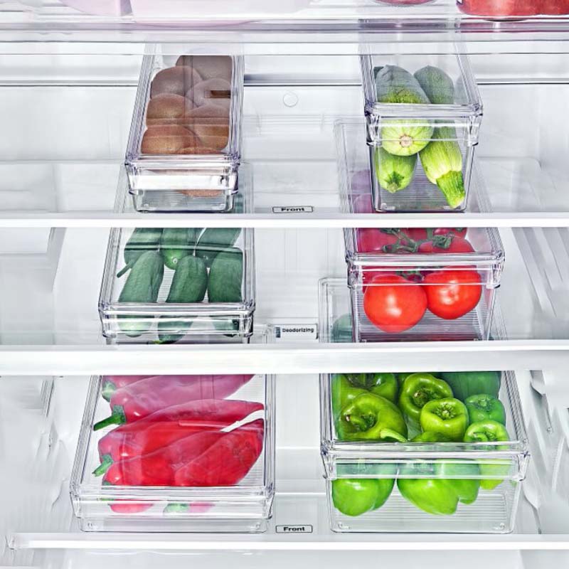 RANGEMENT REFREGIRATEUR TRANSPARENT AVEC COUVERCLE (36 x 10.5 x 5 CM)