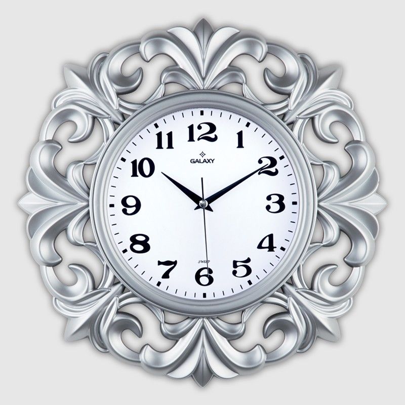 HORLOGE MURALE DECORATIVE 39.5 CM MIX OR/ARGENT/BLANC