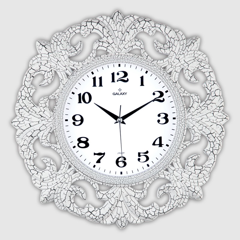 HORLOGE MURALE DECORATIVE 39.5 CM MIX OR/ARGENT/BLANC