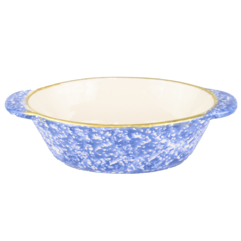 BOL OVAL CERAMIQUE 14X8X4 CM MIX BLEU/NOIR/ROSE