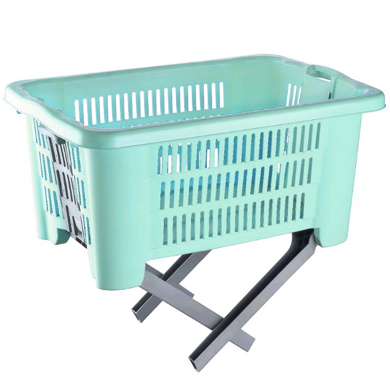 BAC A LINGE AVEC PIEDS RETRACTABLE 59X38X59 CM MIX VERT/ROSE/CREME/GRIS