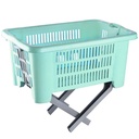 BAC A LINGE AVEC PIEDS RETRACTABLE 59X38X59 CM MIX VERT/ROSE/CREME/GRIS