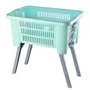 BAC A LINGE AVEC PIEDS RETRACTABLE 59X38X59 CM MIX VERT/ROSE/CREME/GRIS