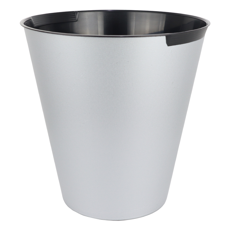 POUBELLE 10 LITRES MIX MARBRE/NOIR/ARGENT