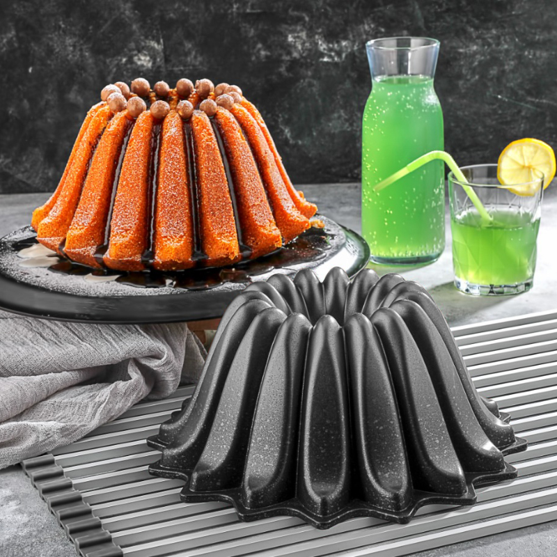 MOULE GATEAU GRANIT 24 CM MIX ROUGE/NOIR/GRIS