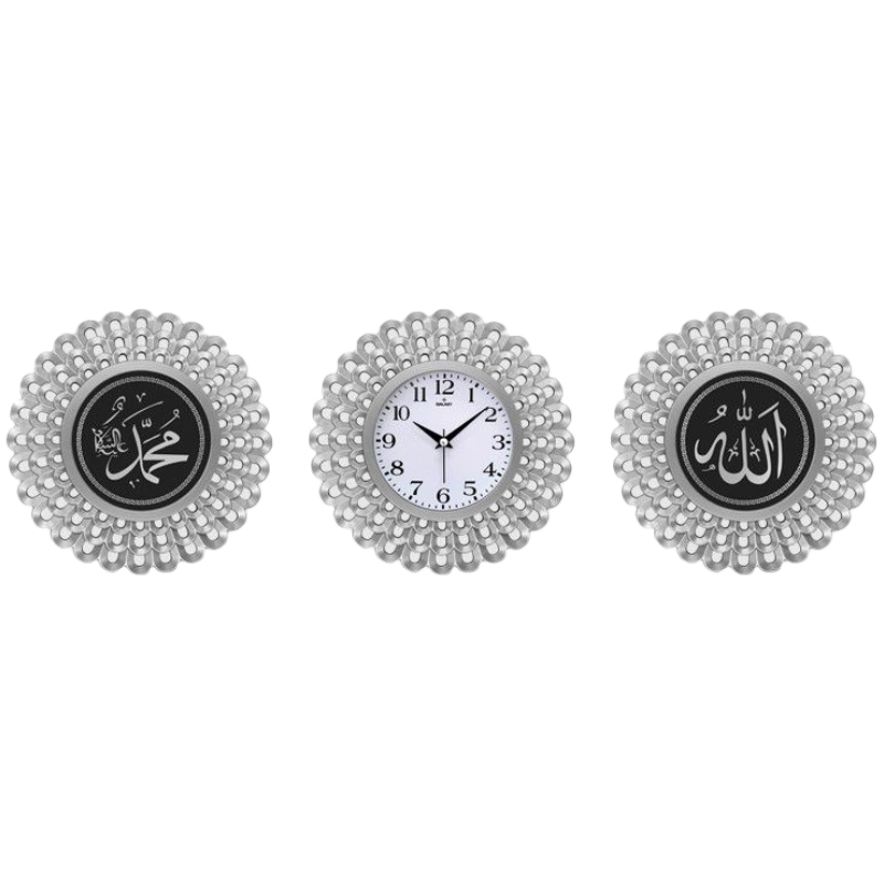 SET 3 PIECES (2 MIRROIRS + SIGNE RELIGIEUX) 35 CM. MIX OR/ARGENT