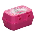 BOITE A DEJEUNER AVEC CUILLERE ET FOURCHETTE 13X17X9 CM MIX BLEU/ROSE/ROUGE