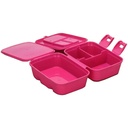 BOITE A DEJEUNER AVEC CUILLERE ET FOURCHETTE 13X17X9 CM MIX BLEU/ROSE/ROUGE