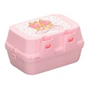 BOITE A DEJEUNER AVEC CUILLERE ET FOURCHETTE 13X17X9 CM MIX BLEU/ROSE/ROUGE