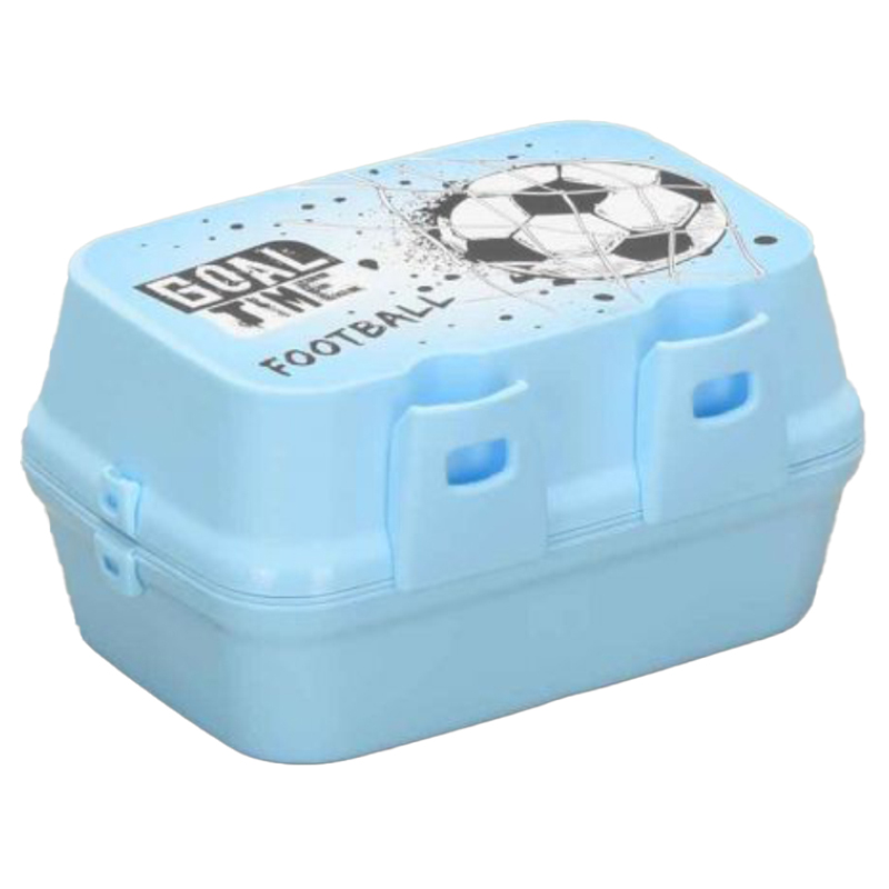 BOITE A DEJEUNER AVEC CUILLERE ET FOURCHETTE 13X17X9 CM MIX BLEU/ROSE/ROUGE