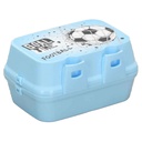 BOITE A DEJEUNER AVEC CUILLERE ET FOURCHETTE 13X17X9 CM MIX BLEU/ROSE/ROUGE