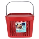 PANIER DESIGN PLASTIQUE AVEC COUVERCLE 12 LITRES MIX ROSE/ROUGE/BLEU/GRIS/BLANC