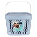 PANIER DESIGN PLASTIQUE AVEC COUVERCLE 12 LITRES MIX ROSE/ROUGE/BLEU/GRIS/BLANC