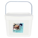 PANIER DESIGN PLASTIQUE AVEC COUVERCLE 12 LITRES MIX ROSE/ROUGE/BLEU/GRIS/BLANC