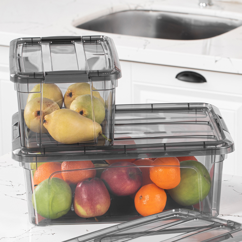 BOITE RANGEMENT PLASTIQUE 5.7 LITRES 19.5X29.5X14.5 CM COULEUR MAT 