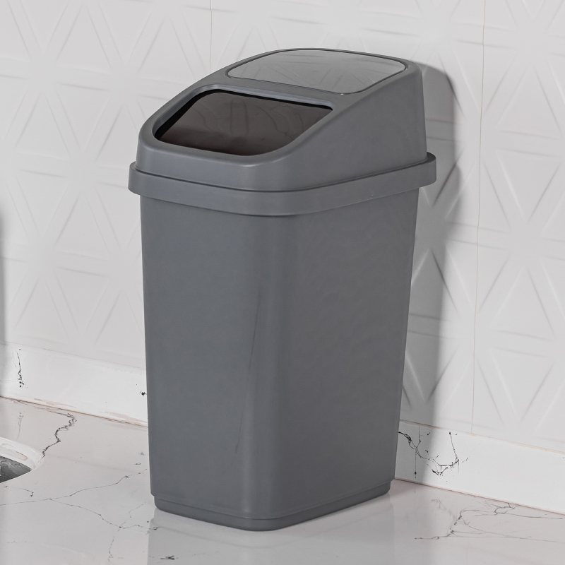 POUBELLE 10 LITRES MIX GRIS / BLANC
