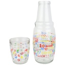 BOUTEILLE AVEC VERRE 1.5 LITRES MIX DESIGNS