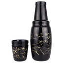 BOUTEILLE AVEC VERRE 1.5 LITRES MIX BLANC/NOIR MARBRE