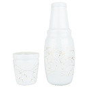 BOUTEILLE AVEC VERRE 1.5 LITRES MIX BLANC/NOIR MARBRE