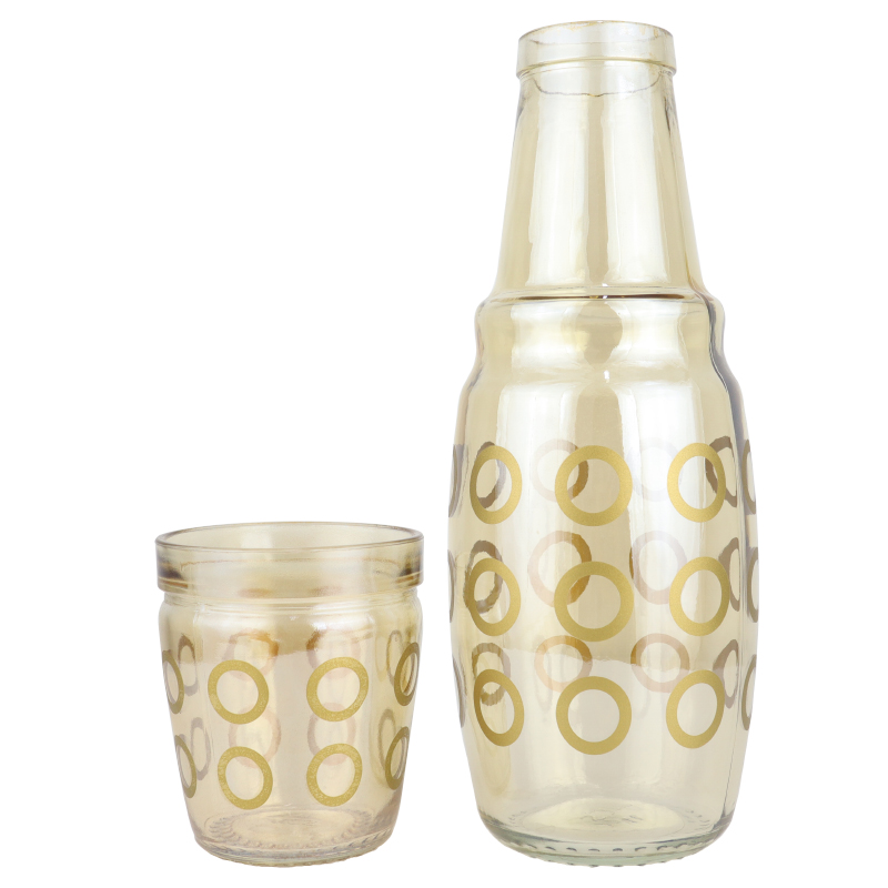 BOUTEILLE AVEC VERRE 1.5 LITRES DESIGN OR