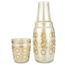 BOUTEILLE AVEC VERRE 1.5 LITRES DESIGN OR