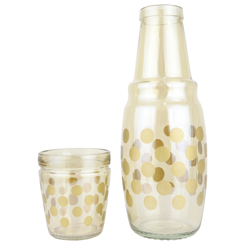 BOUTEILLE AVEC VERRE 1.5 LITRES DESIGN OR