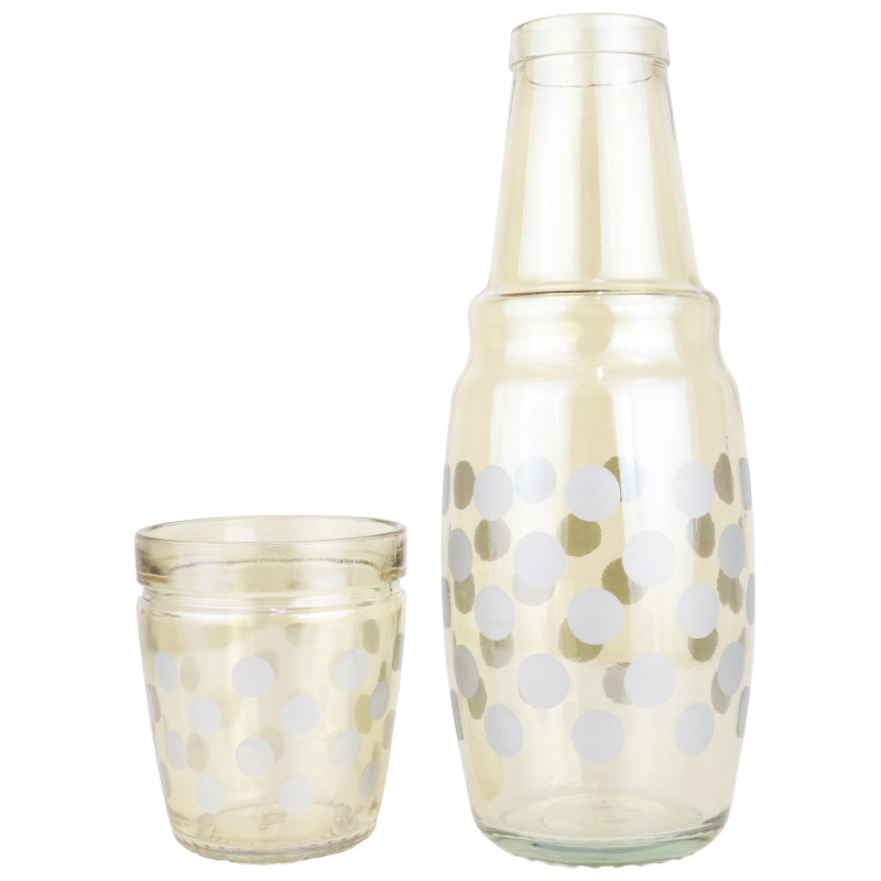 BOUTEILLE AVEC VERRE 1.5 LITRES DESIGN OR