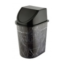 POUBELLE 13 LITRES MIX MARBRE BLANC/NOIR