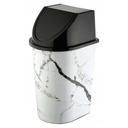 POUBELLE 20 LITRES MIX MARBRE BLANC/NOIR