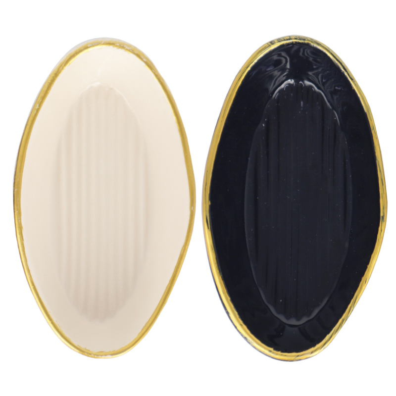 PLAT CERAMIQUE 14X8X3.5 CM MIX BLANC/NOIR