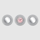 SET 3 PIECES (2 MIRROIRS + HORLOGE) 35 CM. MIX OR/ARGENT